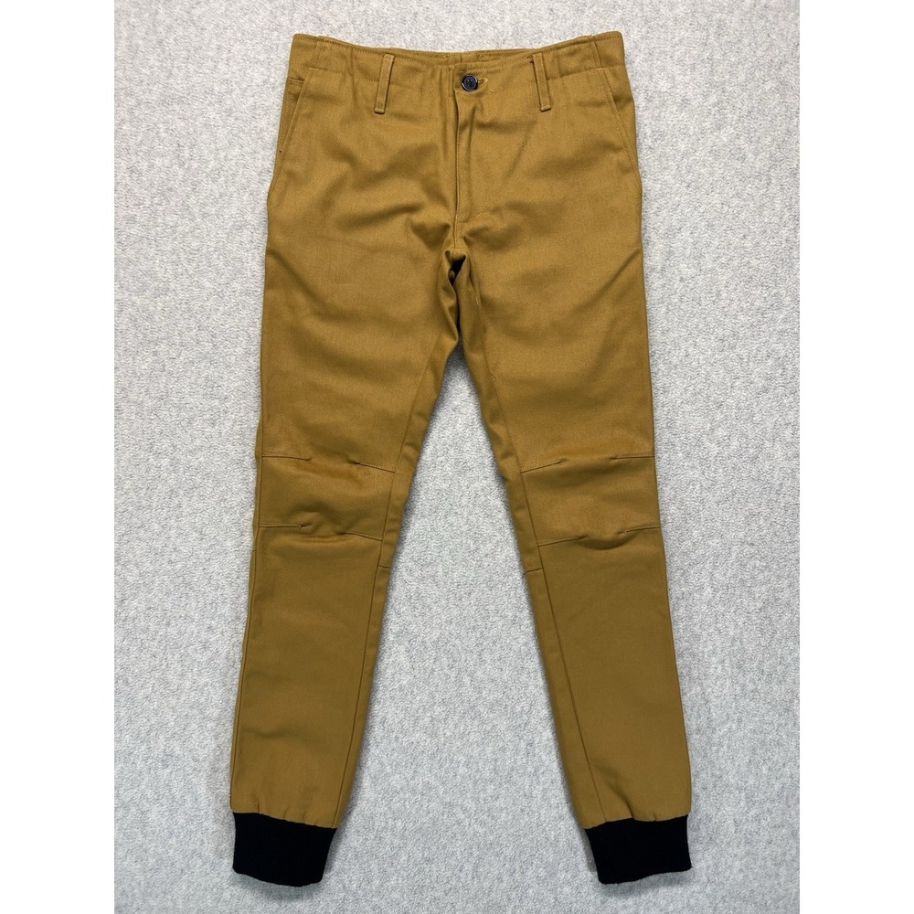 Kith Womens Moto Jogger Pants Size 26 Mustard Brown Ribbed Hem‎ Made USA